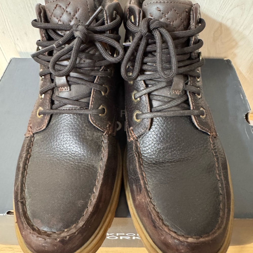 Rockport Brown Leather Work Boots with Steel Toe